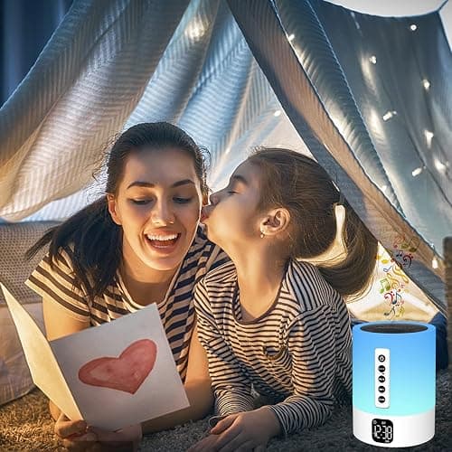 Alarm Clock Bluetooth Speaker, Night Light White Noise Machine Touch Bedside Lamp with Alarm Clock for Kids Multi-Color Changing Night Light Xmas Gifts for Teenage Girls Boys Women Teen Girl Gifts thumbnail 9