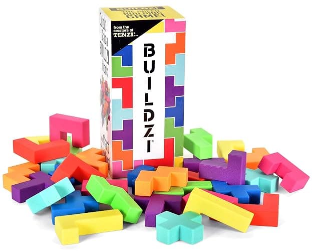 BUILDZI by TENZI - The Fast Stacking Building Block Game for The Whole Family - 2 to 4 Players Ages 6 to 96 - Plus Fun Party Games for up to 8 Players - Image 1