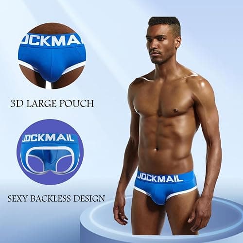 JOCKMAIL Mens Jockstrap Cotton Briefs Breathable Athletic Underwear for Athletic Supporter thumbnail 2