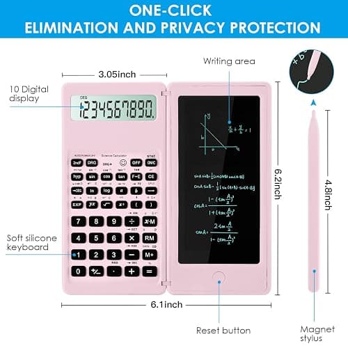 Scientific Calculators,IPepul Multi-Functional Pink Kawaii Calculator with Algebra, Trigonometry, and Calculus, Suitable for Students, Teachers, &Business Professionals, Lead for School Supplies（Pink thumbnail 3