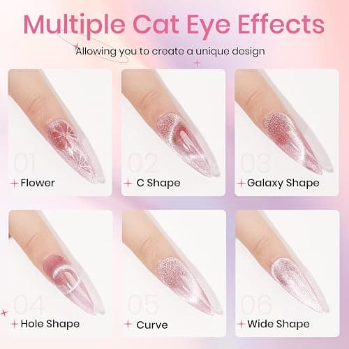 SUPWEE Crystal Cat Eye Gel Nail Polish 12 Colors with Magnetic Stick, Cat Eye Magnetic Nail Polish, Gel Polish, Salon DIY Home Gift for Women thumbnail 2