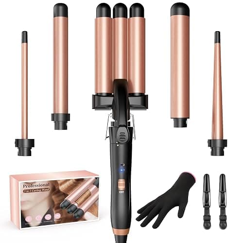 BESTOPE MIX Boucleur 3 Tete Fer a Boucler-[22mm] Boucleur a Cheveux en Céramique Fer à Friser 2 Températures, Fer a Onduler Chauffage Rapide pour Cheveux Longs, Courts - Image 1