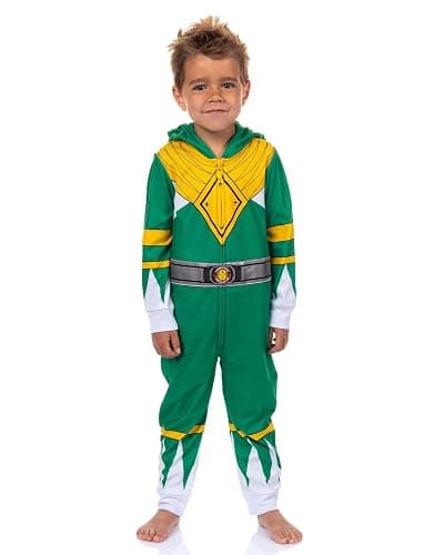 INTIMO Mighty Morphin Power Rangers One Piece Hooded Sleep Pajama For Kids thumbnail 5
