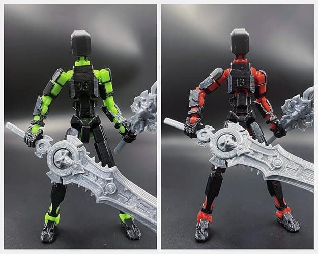 T13 New Action Figure Set (Assembly Completed), 3D Printed Multi-Jointed Movable Titan 13 Dummy Lucky 13 Mobile Robot, Nova 13 Action Figures Desktop Decorations for Game Lovers Toy (Black Red Green） thumbnail 6