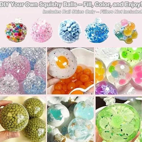 15pcs DIY Squishy Stress Ball Making Kit – Blank Skins with Air Pump & Expander Tool, Make Your Own Transparent Fidget Pressure Balls for Adults thumbnail 5