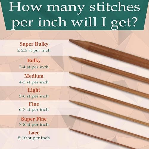JubileeYarn 9" Double Point Bamboo Knitting Needles Set - 15mm - Carbonized Brown thumbnail 4