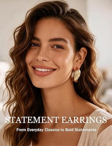 18 Pairs Gold Hoop Earrings for Women, Chunky Statement Hoops Set | Hypoallergenic, Earrings Pack, Open Hoops, Pearl, Twisted, Multiple Sizes, Lightweight for Daily Wear, Ideal Gift thumbnail 5