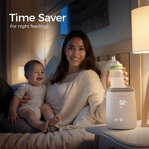 Momcozy Bottle Warmer, Fast Bottle Warmers for All Bottles with Timer, Accurate Temperature Control and Automatic Shut-Off, No Lid Required for Heating, White-Gray thumbnail 2