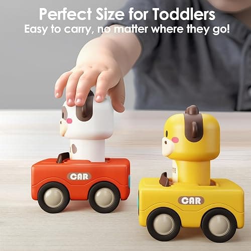 iPlay, iLearn Press to Go Car Toys for Toddlers 1-3, Baby Animal Racing Cars, Infant Play Vehicle Set, Baby Push Go Friction Car Toys for 6-9-12-18 Months, 1st Birthday Gifts for 1-2 Years Old Boys thumbnail 6