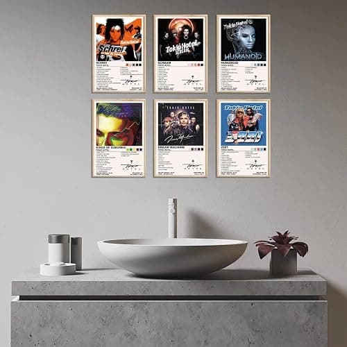 Tokio Hotel Ablum Cover-Poster (6er-Set) Musikband-Wandkunst, Leinwandposter, Raumdekoration, Geschenk, ungerahmt, 20 x 30 cm thumbnail 5