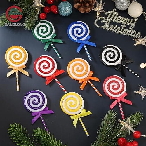 CCUUHJ 12Pcs Christmas Candy Cane Plastic Candy Decorations Peppermint Ornaments for Christmas Tree Candy Lollipop Craft Decor for Xmas Home Party Supplies (Pink) thumbnail 6