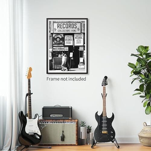 VERENIX Fashion Black And White Photography Wall Art Vintage Preppy Record Shop Poster Retro Trendy Music Art Aesthetic Canvas Print for Music Lovers Gifts 12x16 inch Unframed thumbnail 3