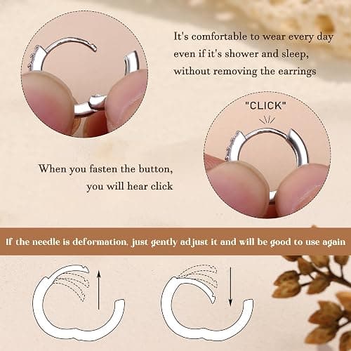 Florideco 4 Pairs Small Hoop Earrings for Women Trendy 14K Gold Plated Chain Drop Earrings Set Hypoallergenic CZ Huggie Hoops Lightweight Cartilage Earring Stacks Women's Jewelry Gifts thumbnail 6