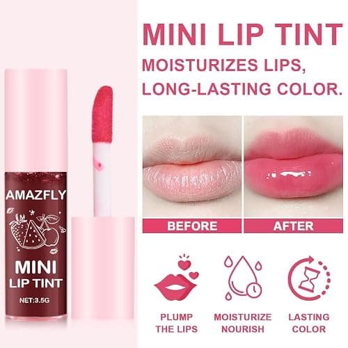 6 Colors Lip Tint Stain Set, Watery Lip Stain Mini Liquid Matte Lipstick, Multi-use Lip Cheek Tint, Moisturizing Plump Lip Gloss, Lightweight Non-Sticky, Long Lasting, Vivid Lip Care Makeup (6 Colors) thumbnail 2
