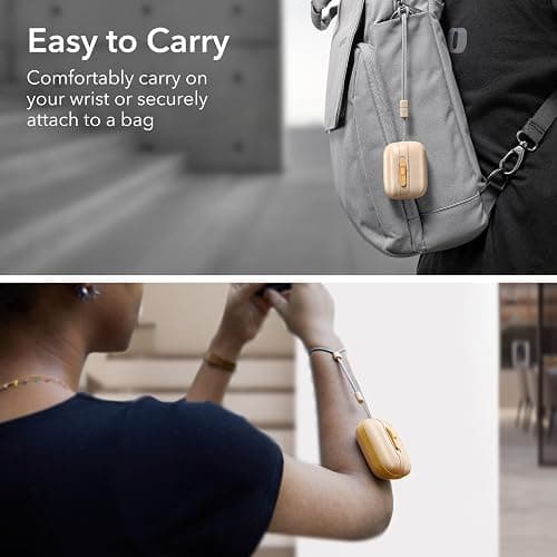 ESR for AirPods Pro Case (2023/2022/2019, 2nd/1st Gen), Compatible with Airpods Pro 2 (USB-C/Lightning Cable), MagSafe Ready, Magnetic Lid Lock, Full Drop Protection Cover with Lanyard, Yellow thumbnail 7