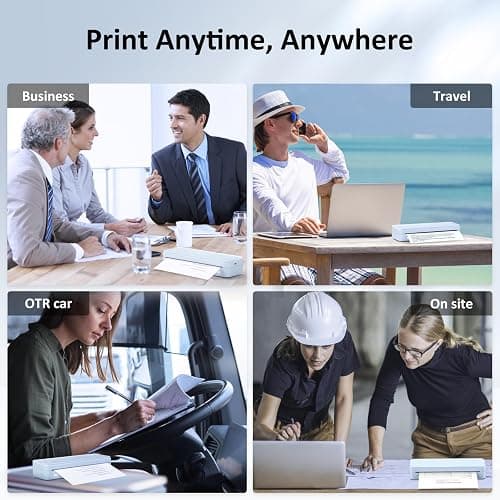 Gloryang Inkless Portable Printer for Travel, Wireless Thermal Printer Supports 8.5" x 11" US Letter Size, Bluetooth Machine Includes Carry Case and 3 Rolls of Thermal Paper Kit, Blue thumbnail 6
