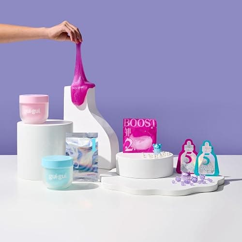 Gui Gui Scented Shimmer Deluxe Duo Pack with 2 Iridescent Slimes, 5 Step DIY Process to Customize Your Ultimate Slime Glow-Up, Resealable and Reusable Container, ASMR Experience thumbnail 2