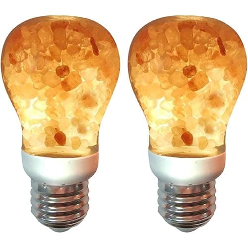Himalayan Glow Salt Light Bulbs 60-Watt Equivalent, Warm Amber Glow, 7 watts, 2 Count (Pack of 1) - Image 1