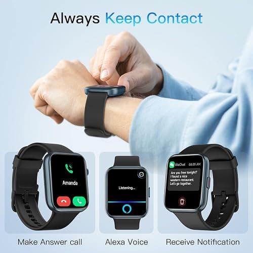 Smart Watch for Men Women (Answer/Make Call), Alexa Built-in, 1.8" Touch Screen Fitness Watch with SpO2 Heart Rate Sleep Monitor, 100 Sport, IP68 Waterproof Step Counter Smartwatch for iPhone Android thumbnail 2