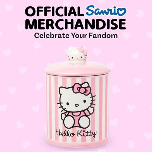 Silver Buffalo Sanrio Hello Kitty Pink Ceramic Cookie Snack Jar (Medium) thumbnail 6