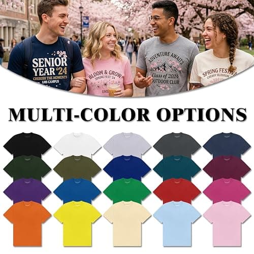 Custom T Shirts Bulk for Men Women Design Your Own Photo/Logo/Text Personalized Cotton T-Shirt Front & Back Print thumbnail 6