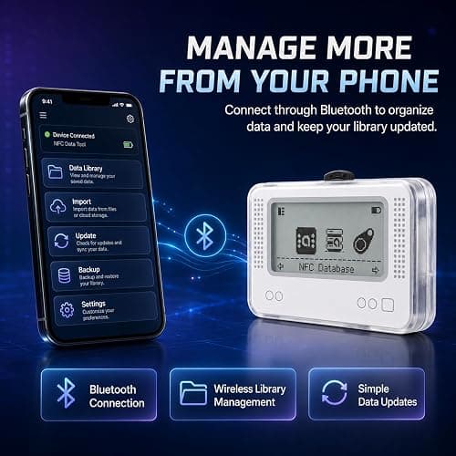 NFC Emulator Compatible with Switch, Wii U & 3DS, Game Data Writer with 4000+ Saves, 70+ Game Support, Unlimited Rewrites, 1.2" LCD, USB-C Charging, Portable Gift for Gamers thumbnail 5