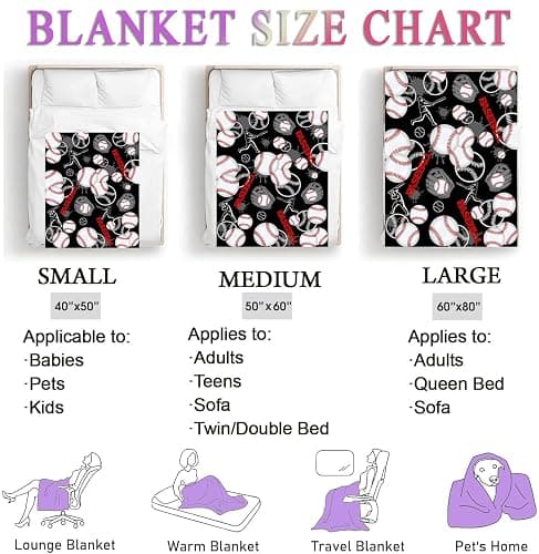 HUGTAIL Baseball Gifts for Boys，Baseball Blanket ，Baseball Team Gifts，Baseball Coach Gifts，Baseball Blanket Gifts，Baseball Team Baseball Lover Gifts for Kids Teens Adults 50"x40" thumbnail 7