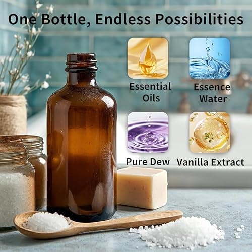 24 Pack 8oz Amber Glass Boston Round Bottles with Phenolic Polycone Caps – Airtight, Leak-Proof Brown Glass Containers for Kombucha Brewing, Storing Condiments, Essential Oils, and Homemade Solutions thumbnail 6