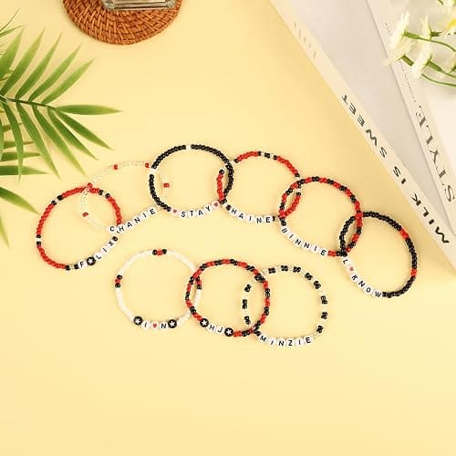 KKUHTY 9PCS Stray Merch Stay-Inspired Beaded Bracelets Set – Adjustable SKZ Merch Friendship Bracelets, Fandom Stray Jewelry Gifts for Concerts & Everyday Wear thumbnail 4
