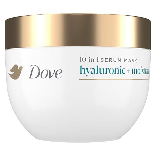 Dove Hyaluronic + Moisture Mask for Dry Hair with Hyaluronic Serum 9.2oz | For dry and frizz-prone hair, Helps hydrate & moisturize, softens hair for 100% smoothness, regenerates hair strength - Image 1