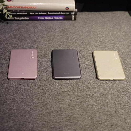Stylish Custom Power Bank 5000mAh, Personalized Slim Charger with Name or Image, Printed on Demand, Chic Portable Gift for Her, Travel, Everyday Use, Birthday, Thanksgiving, or Christmas (Misty Rose) thumbnail 2