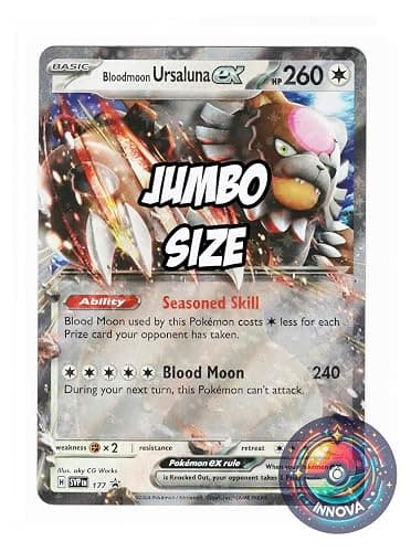 Jumbo Pokemon Card - Bloodmoon Ursaluna ex – SVP 177 – Black Star Promo – Oversize Card - Image 1