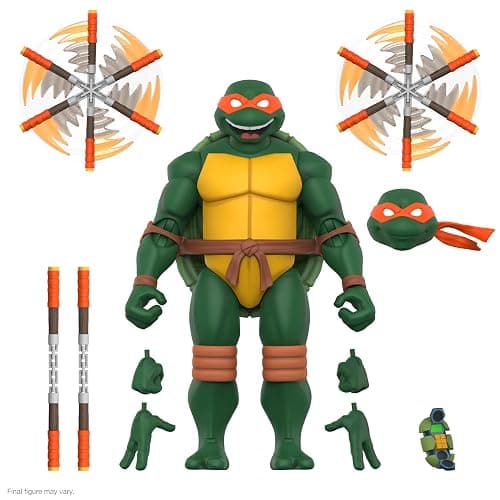 Super7 ULTIMATES! Teenage Mutant Ninja Turtles Michelangelo - 7" TMNT Action Figure with Accessories Classic Cartoon Collectibles and Retro Toys - Image 1