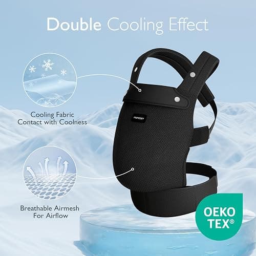 Momcozy Breathable Mesh Baby Carrier, Ergonomic and Lightweight Infant Carrier for 7-45lbs with Enhanced Lumbar Support, All Day Comfort for Hands-Free Parenting, Air Mesh-Black thumbnail 3