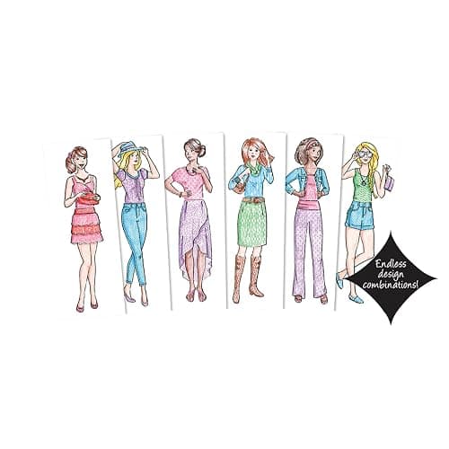 Fashion Plates Classic – Girls Fashion, Mix-and-Match Drawing Kit, Arts and Crafts, Coloring, Art Supplies, Craft Supplies, Stencils, Crayons Included, Create Your Own Designs, Ages 6+ thumbnail 5