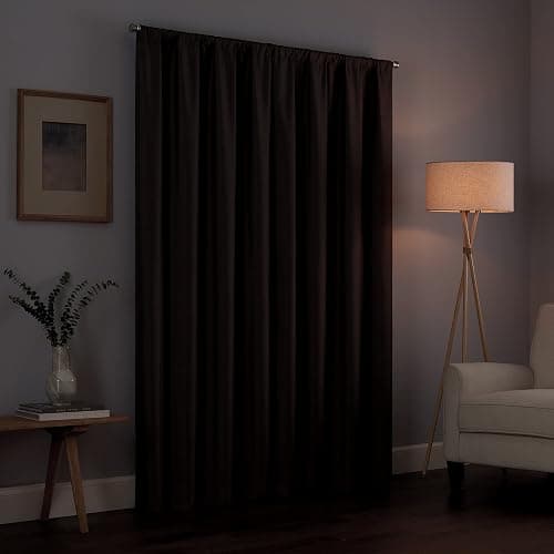 ECLIPSE Kendall Modern Blackout Thermal Rod Pocket Window Curtain for Bedroom or Living Room (1 Panel), 42" x 63", Black thumbnail 9