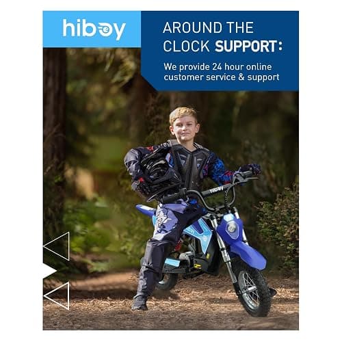 Hiboy DK1 36V Electric Dirt Bike,300W Electric Motorcycle - Up to 15.5MPH & 13.7 Miles Long-Range,3-Speed Modes Motorcycle for Kids Ages 3-10 thumbnail 8