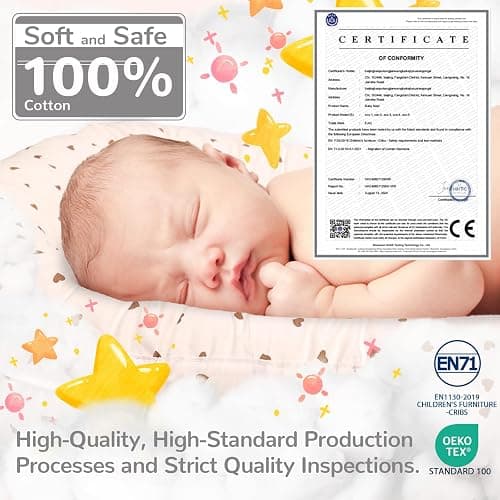 EAQ Baby Nest Pod for Newborn,Baby Sleep Pod Soft Breathable 100% Cotton Napping or Traveling for 0-12 Months,Travel & Baby Essential Gift for Newborn thumbnail 3