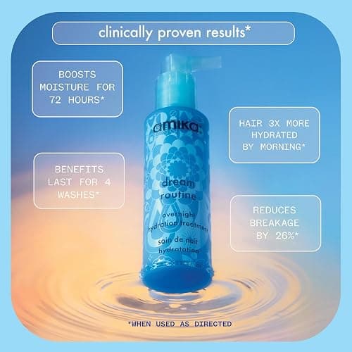 amika dream routine overnight hydrating hair mask | no rinse leave-in treatment for dry hair, ultra-hydrating, with hyaluronic acid for long-lasting moisture thumbnail 2