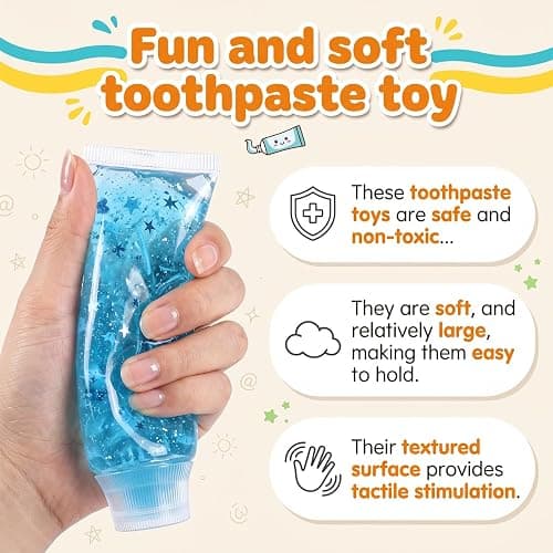 Toothpaste Squishy Toy,Clear Jam Bottle Squishy Toy,Toothpaste Shaped Squishy,Cute Toothpaste Slow Rising Fidget Sensory Toys for Stress Anxiety Relief,Soft Desk Squeeze Toy Birthday Gifts for Adults thumbnail 4