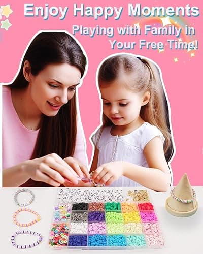 Mio Angle Bracelet Making Kit for Beginner 5000Pcs Preppy Polymer Friendship Bracelet Making with Charms Kit for Jewelry Making DIY Arts and Crafts Birthday Gifts Toys for Kids Age 6-13 - Multicolor thumbnail 6