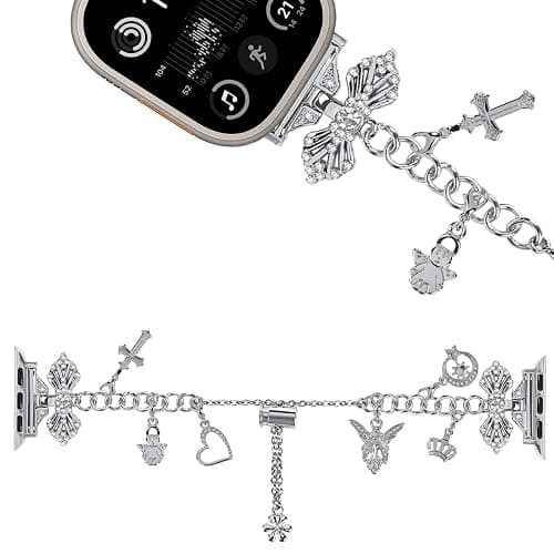 NYENEIL Compatible with Apple Watch Ultra Band 38MM 40MM 41MM 42MM 44MM 45MM 46MM 49MM Series 10 9 8 7 6 5 4 3 2 1 Smartwatch wistband Bracelet Strap Lucky clover Bracelet iWatch Band for Women thumbnail 3