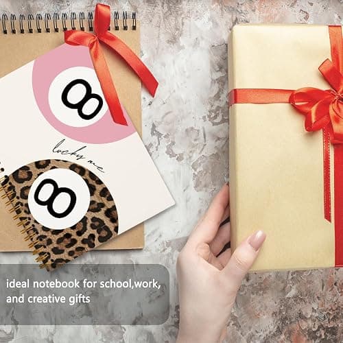WXHUM Pink 8 Ball Cheetah Notebook Journal for Teen Girls, Journaling Notebook for Women, Funky Cheetah Leopard Journal Notebooks for Girl Work School Study Writing Notes, 5.5x8.3 thumbnail 6