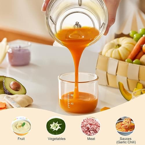 Bear Baby Food Maker, Baby Food Processor Set with Baby Food Containers, Silicone Spoons, Baby Food Puree Blender for Fruit, Vegetable, Meat, Make Fresh and Nutritious Meals for Your Little One thumbnail 3