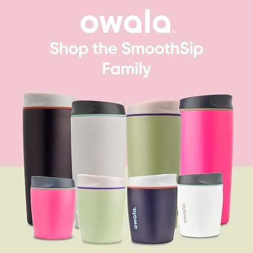 Owala SmoothSip Insulated Stainless Steel Coffee Tumbler, Reusable Iced Coffee Cup, Hot Coffee Travel Mug, BPA Free 20 oz, Gray (Cloudscape) thumbnail 6