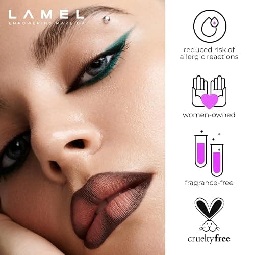 Lamel Long Lasting Lip Liner Pencil – Intense Brown – 2-in-1 Gel Liner | 8-Hour Wear, Creamy Texture, High Pigment, Sharpenable – Use as Lip Liner or Full Coverage Lipstick (414) thumbnail 6