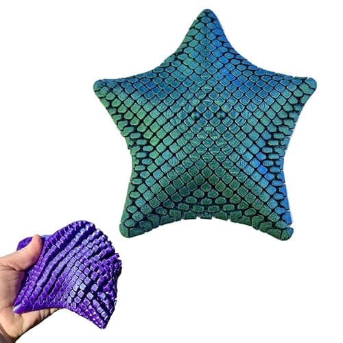 Cute Articulating Squishy Starfish - 3D Printed flexibat Fidget Desk Starfish Toy - Fun Desk Decor,Unique Flexible Starfish Gift - M3