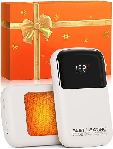 Hotdot Hand Warmers Rechargeable, Heat Levels (104–131°F), Real-Time Temp & Battery Display, Electric Hand Warmers, Fast Heating, Fits in Gloves/Pocket, Gifts for Women & Men - Image 1