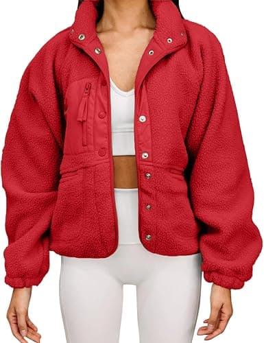 Aoang Womens Winter Coats Casual Lapel Long Sleeve Fleece Faux Fur Jacket - Image 1