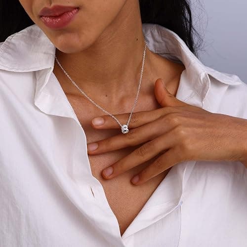 CUEZIY Initial Necklaces for Women Bubble Gold Silver Letter Necklace Dainty Personalized Charm Pendant Name Necklace Cute Non Tarnish Fashion Accessories Teen Gift Trendy Stuff Jewelry Gifts thumbnail 6